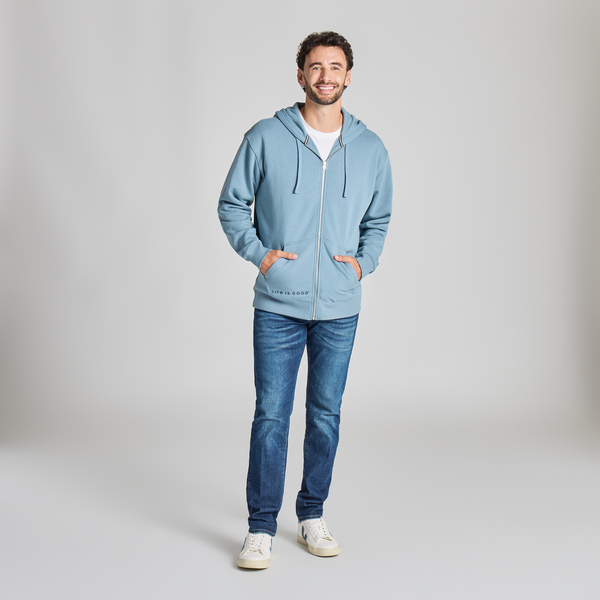 Men's Good Vibes Zip Fleece - Life is Good Slate Blue