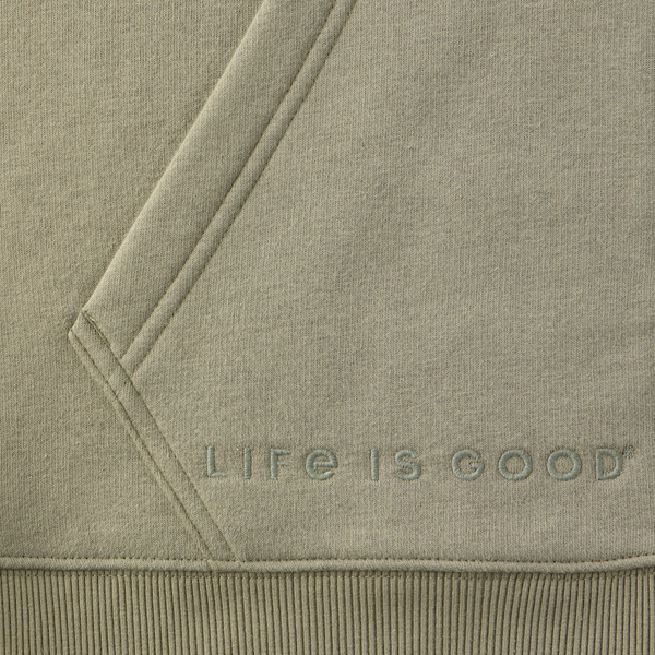 Men's Good Vibes Zip Fleece - Life is Good Moss Green