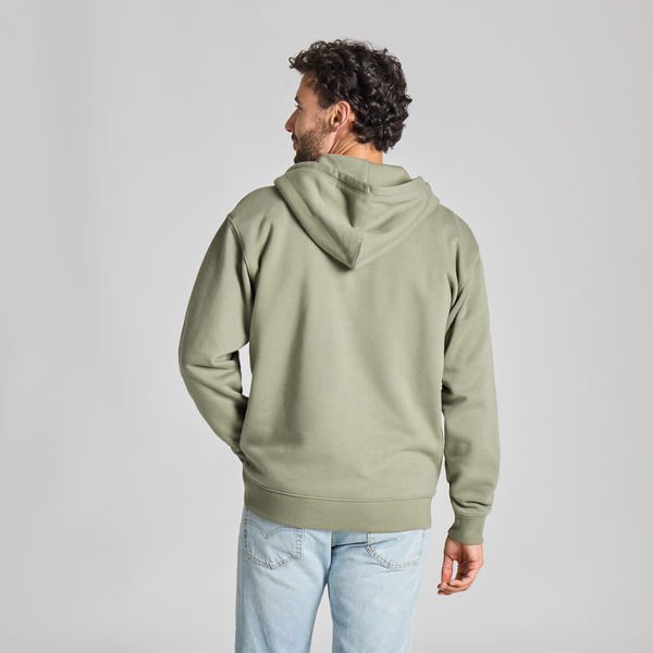 Men's Good Vibes Zip Fleece - Life is Good Moss Green