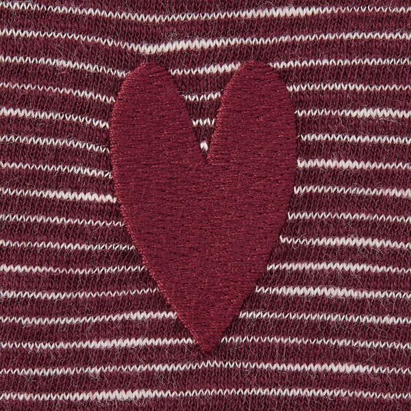 Women's Crusher Striped Boxy Tee - Dragon Eye Heart (Deep Burgandy)