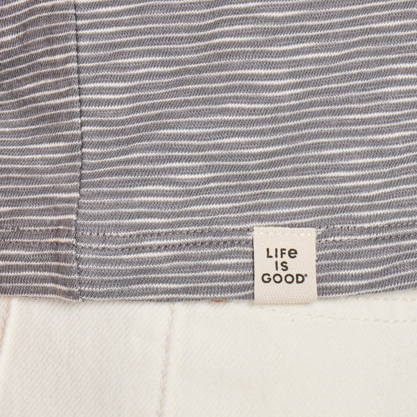 Women's Crusher Striped Boxy Tee - Dragon Eye Heart (Iron Grey)