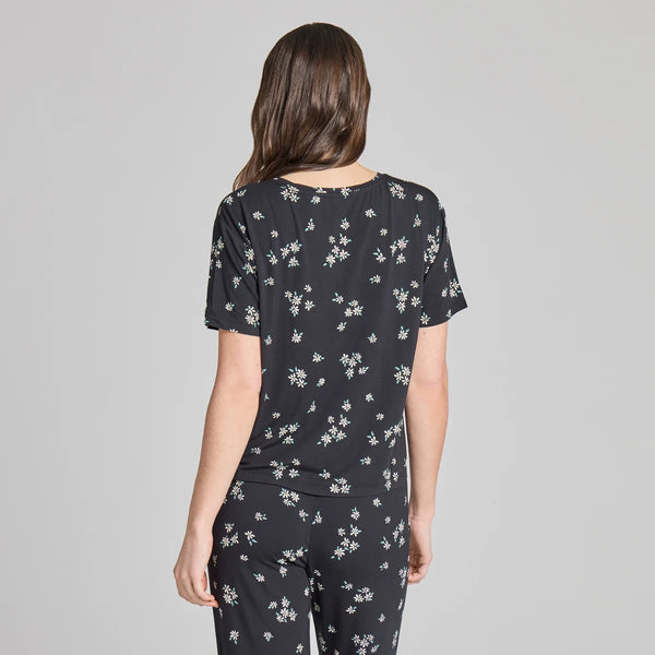 Women's Lightweight Boxy Sleep Tee - Wild Daisy Pattern