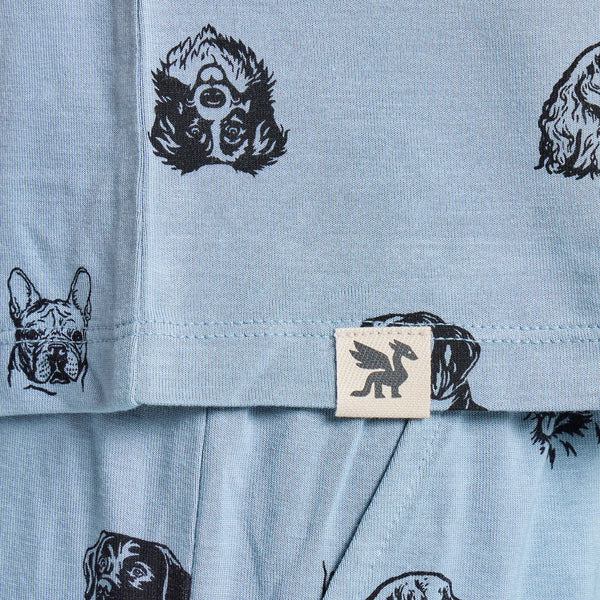 Women's Lightweight Boxy Sleep Tee - Dog Portrait Pattern