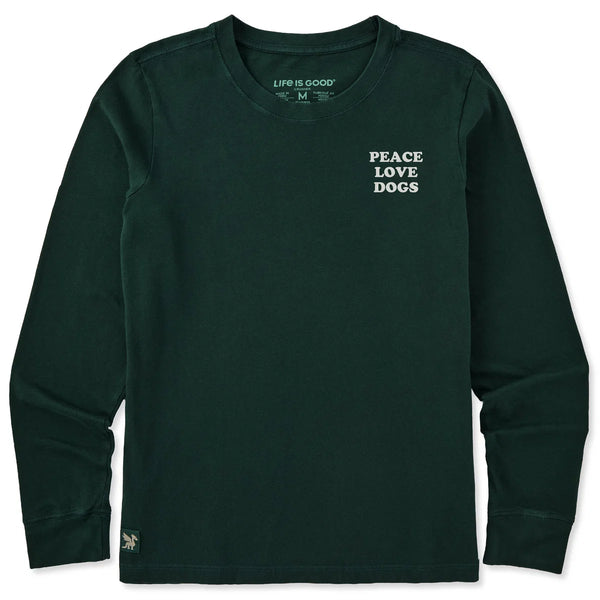Women's Long Sleeve Crusher Tee - Peace Love Dogs