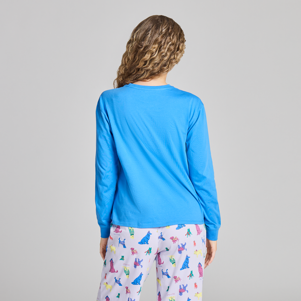 Women's Snuggle Sleep Long Sleeve Tee - Warm Winter dogs