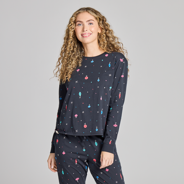 Women's Snuggle Sleep Long Sleeve Tee - Retro Ornament