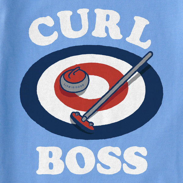 Women's Long Sleeve Crusher Tee - Curl Boss (Sport Curling) - Life is Good Westport, Canada