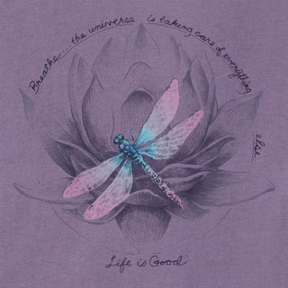 Women's Good Vibes Fleece Crewneck Sweatshirt - Dragonfly Lotus