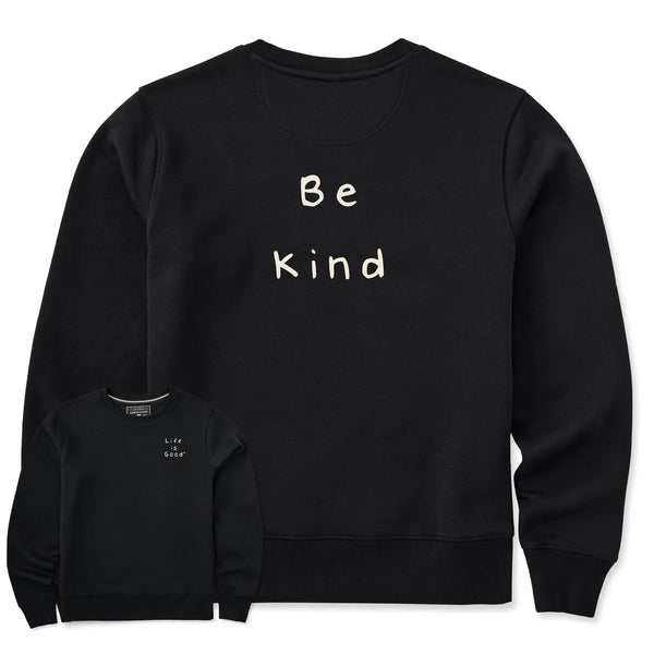Women's Good Vibes Fleece Crewneck Sweatshirt - Be Kind