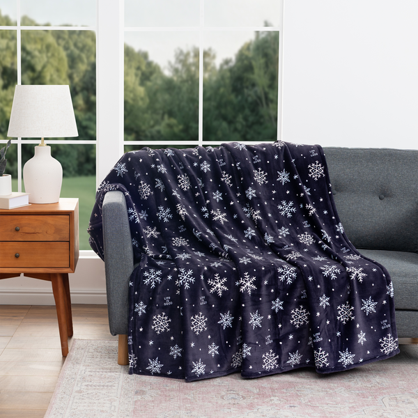 Plush Throw Blanket - Snowflakes