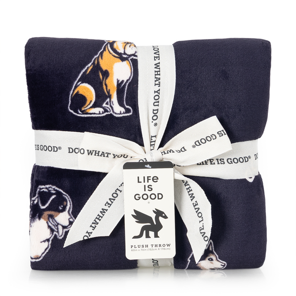 Plush Throw Blanket -  Winter Dog