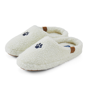 Women's Fleece Clog Slipper - White Dog Paw