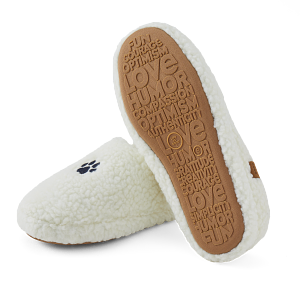 Women's Fleece Clog Slipper - White Dog Paw