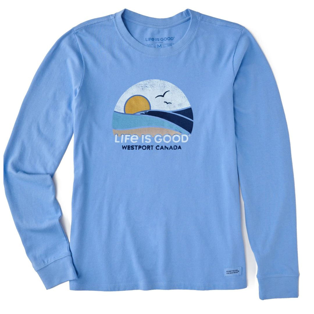 Women's Long Sleeve Crusher Tee - Clean Ocean Westport