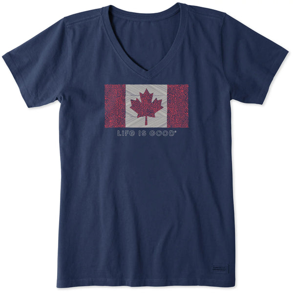 Women's Crusher Vee - Canada Floral Flag