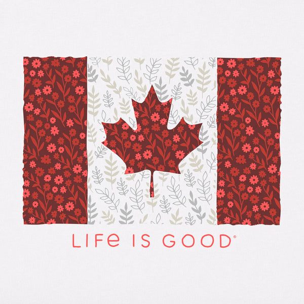 Women's Crusher Vee - Canada Flag Wildflowers - Life is Good Westport, Canada