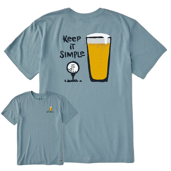 Men's  Crusher Tee Keep It Simple Golf/Beer (Front and Back Graphic)