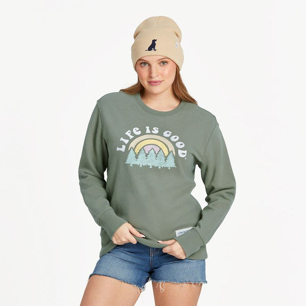 Women's Simply True Crewneck Sweatshirt Rainbow Forest