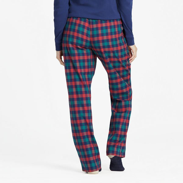 Women's Classic Sleep Pants-Holiday Red Check