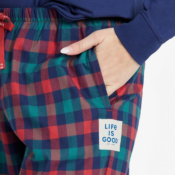 Women's Classic Sleep Pants-Holiday Red Check