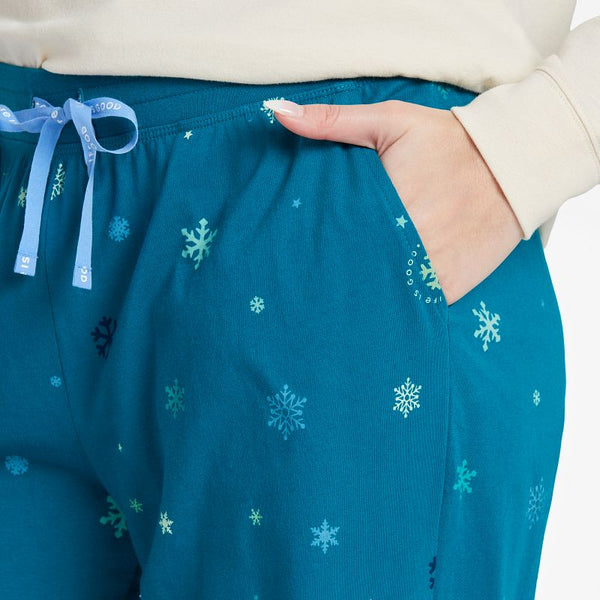 Women's Snuggle Up Sleep Pants-Snow Flurries