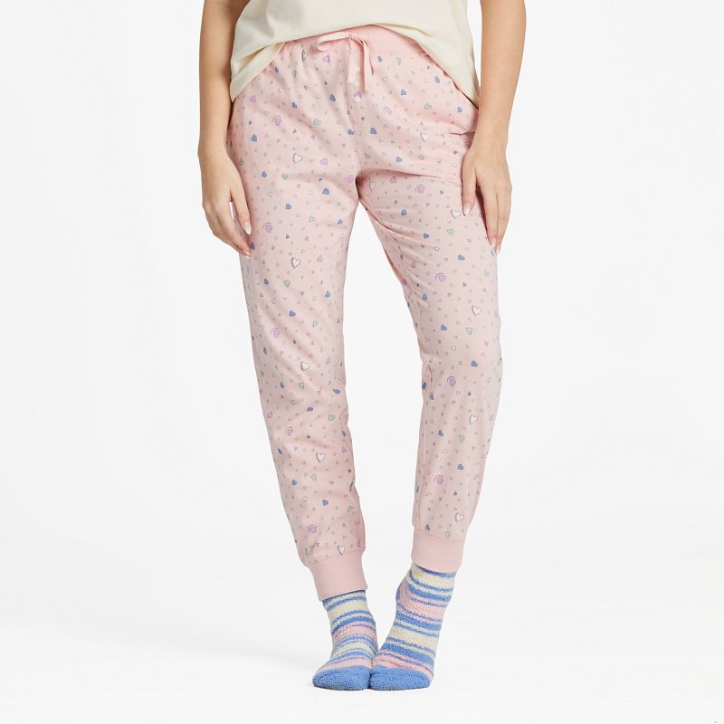 Women's Snuggle Up Sleep Jogger Scattered Hearts