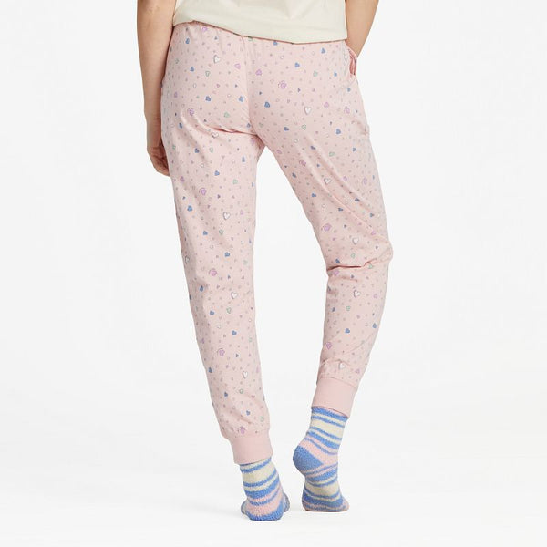 Women's Snuggle Up Sleep Jogger Scattered Hearts