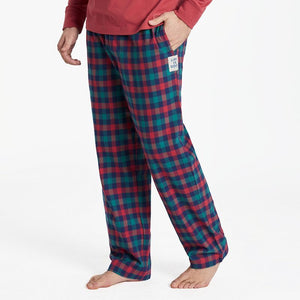 Men's Classic Sleep Pants-Holiday Red Check