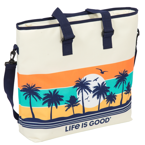 36 Can Cooler Tote - Palm Trees on Birch White - Life is Good Westport, Canada