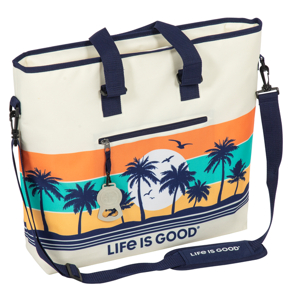 36 Can Cooler Tote - Palm Trees on Birch White - Life is Good Westport, Canada