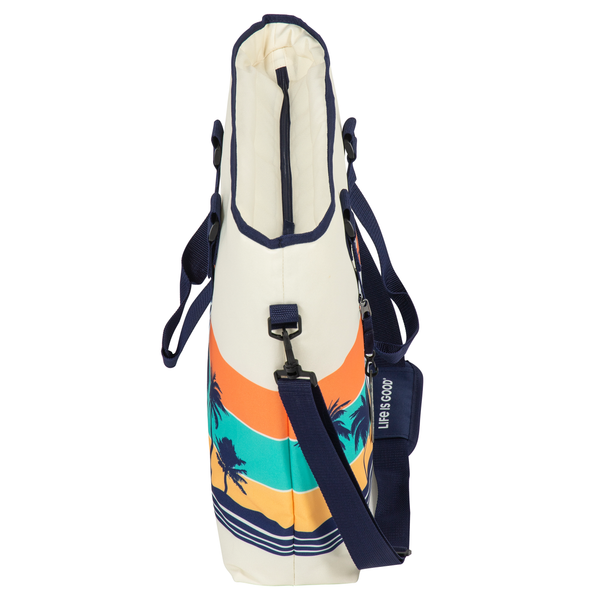 36 Can Cooler Tote - Palm Trees on Birch White - Life is Good Westport, Canada