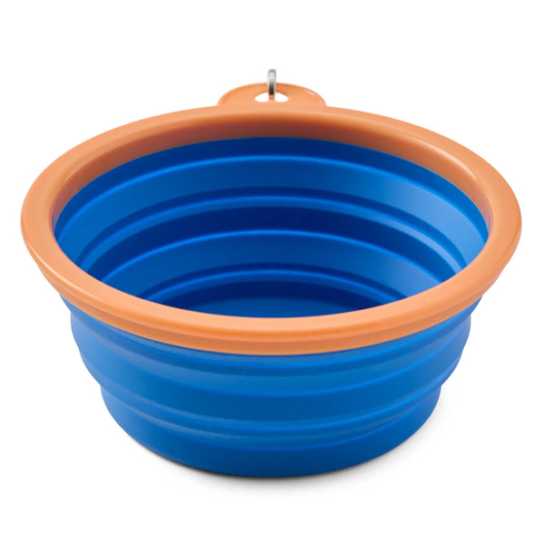 Silicone Travel Dog Bowl - Jake and Rocket Tug of War