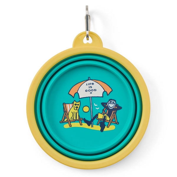 Silicone Travel Dog Bowl - Jake and Rocket Good Times Beach