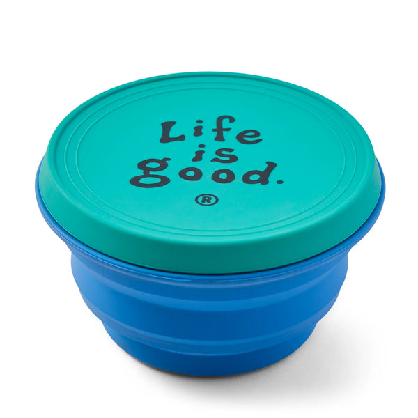 Silicone Travel Dog Bowl with Lid - Rocket Face