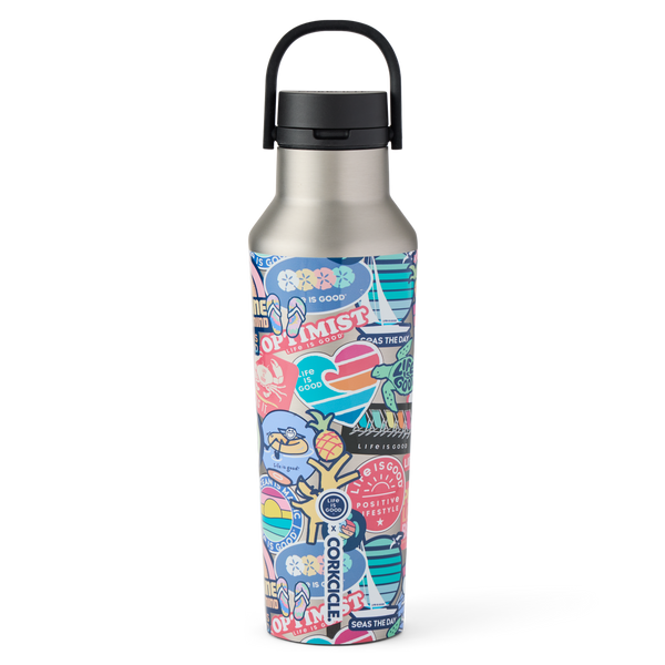 20 oz Stainless Canteen - Beach Sticker