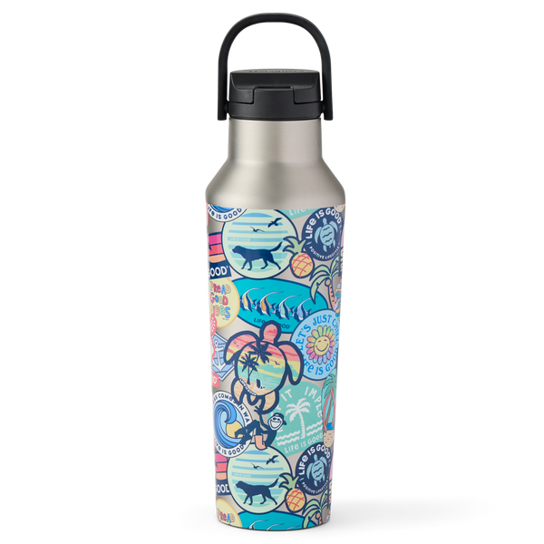 20 oz Stainless Canteen - Beach Sticker