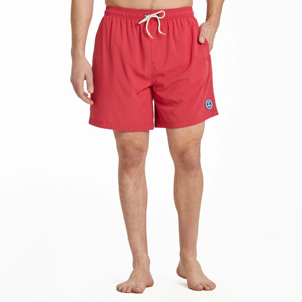 Men's Swim Short Life is Good Faded Red