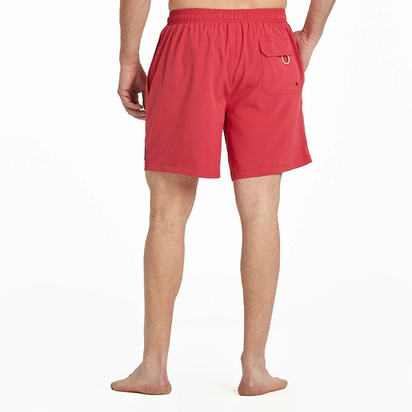 Men's Swim Short Life is Good Faded Red