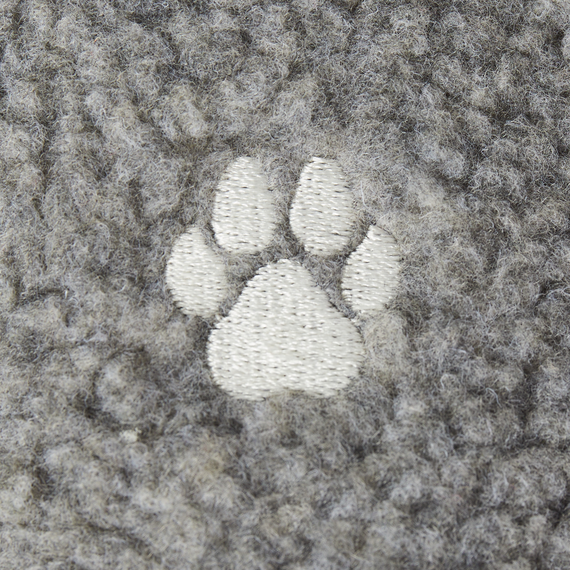 MEN'S FLEECE CLOG SLIPPER- GRAY DOG PAW