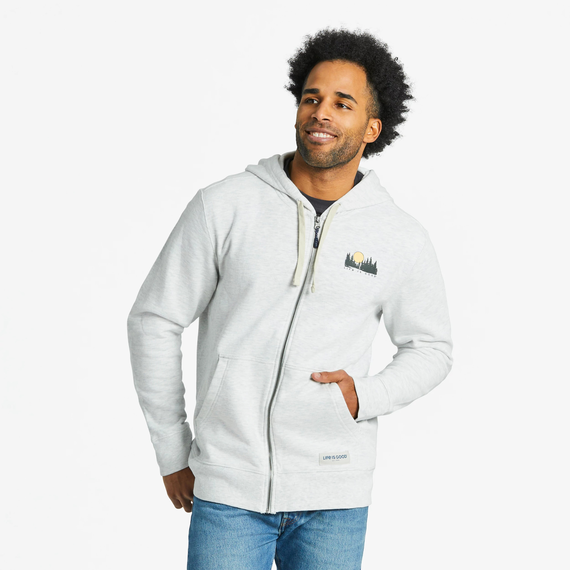 Men's Simply True Zip Hoodie Guitar Landscape (Front and Back Graphic)