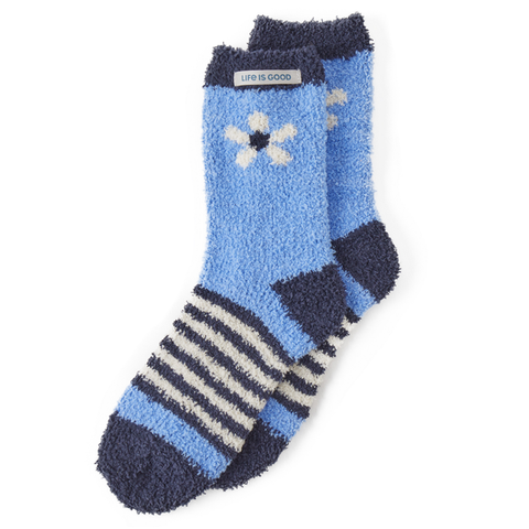 Snuggle Sock-Cornflower Blue with Daisies