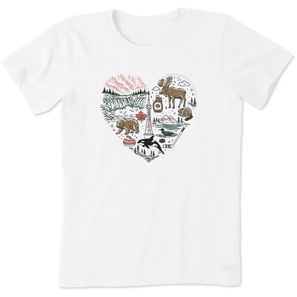 Women's Crusher Tee - Canadian Heart (Cloud White)