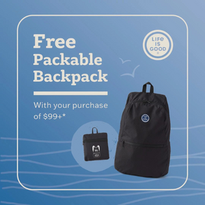 Life is Good Packable Backpack *GIFT WITH PURCHASE October