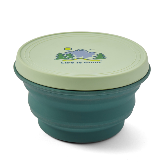 Vintage Mountain Silicone Travel Bowl with Lid