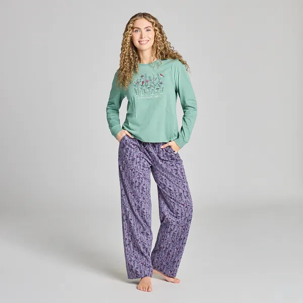 Women's Snuggle Sleep Long Sleeve Tee - Cardinal Wildflower