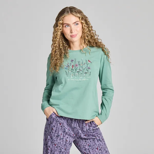 Women's Snuggle Sleep Long Sleeve Tee - Cardinal Wildflower