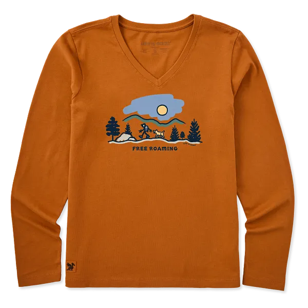 Women's Long Sleeve Crusher Vee - Free Roaming