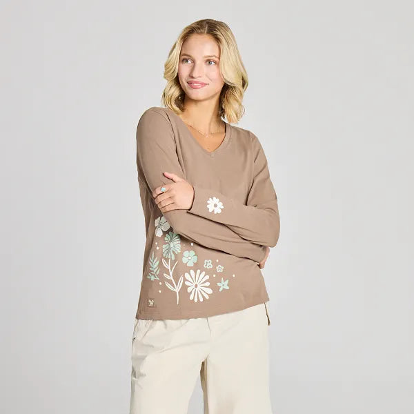 Women's Long Sleeve Crusher Vee - Key To Happiness