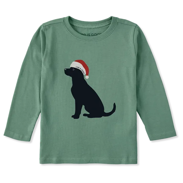 Toddler Long Sleeve Crusher Tee - Christmas Dog