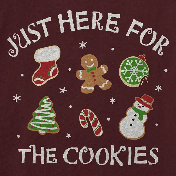 Kids Long Sleeve Crusher Tee - Just Here for the Cookies